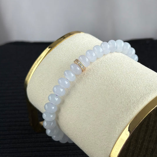 Winter Lilac Dew 7.7mm Jade Bracelet 冬薰露