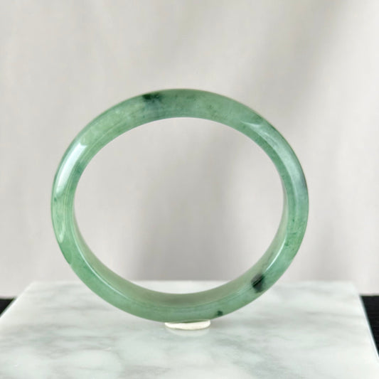 Emerald Bamboo Grove 53.4mm Oval Jadeite Bangle 翠竹深幽
