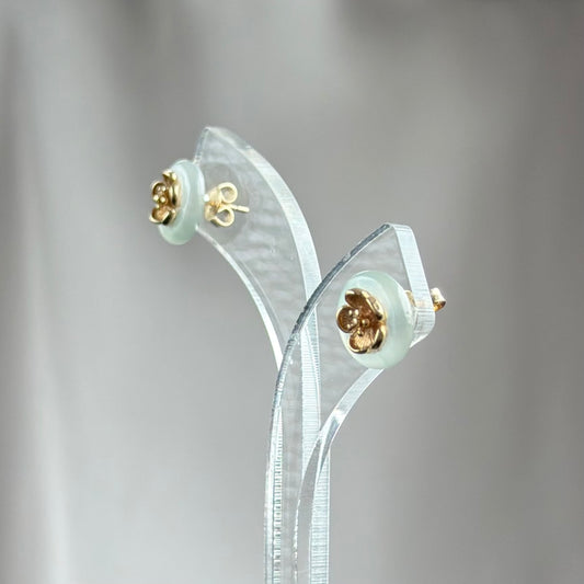 Petals in Moonlight Jadeite Earrings 月白绽蕊
