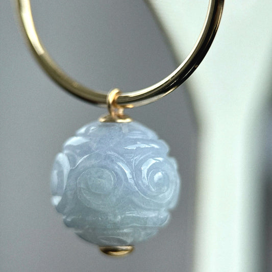 Whispering Lilac Jadeite Earrings 雾语浅紫