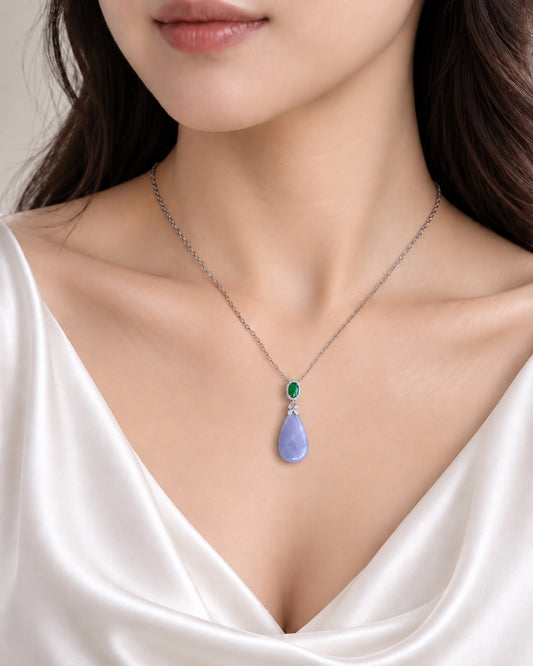 Lilac Dewdrop Jade Pendant 紫烟一滴