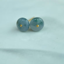 Load image into Gallery viewer, 11689 Floral Jade Donut Earring with 22K Yellow Gold