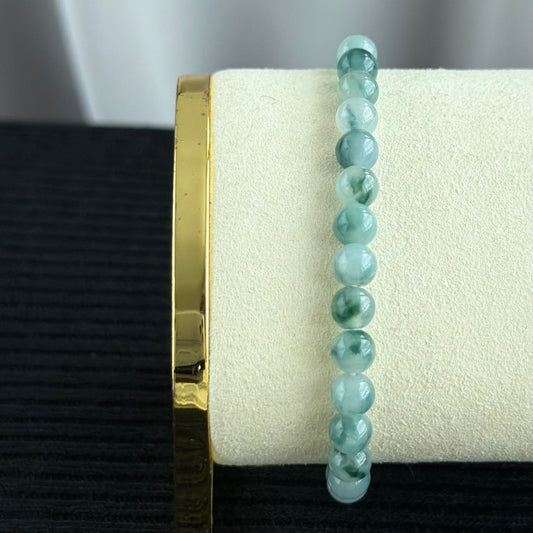 Mosswater Veil 6.0mm Jadeite Bracelet 青苔水纱