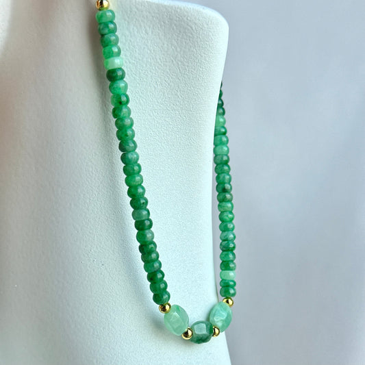 101188 Emerald Serenity Natural Type A Jade Necklace and Bracelet