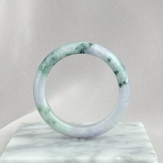 204553 52.0mm Colour of Spring Purple with Green Jadeite Bangle