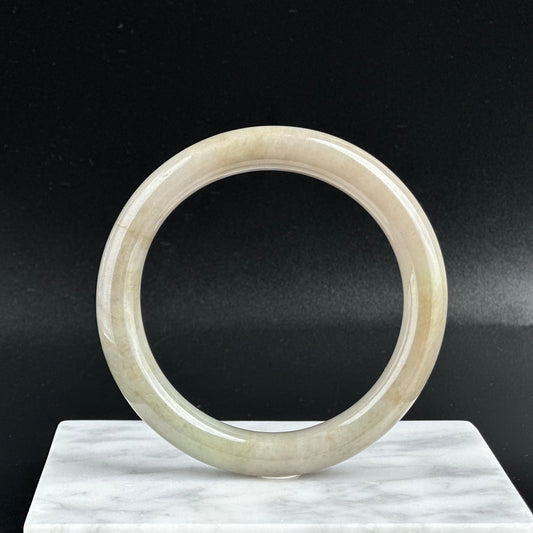 112855 55.0mm Rare Dual Tone Rounded Jade Bangle