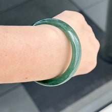 Load image into Gallery viewer, 31957 56.6mm Emerald Ocean’s Whisper Bluish Green Jadeite Bangle