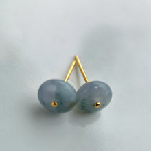 Load image into Gallery viewer, 11689 Floral Jade Donut Earring with 22K Yellow Gold