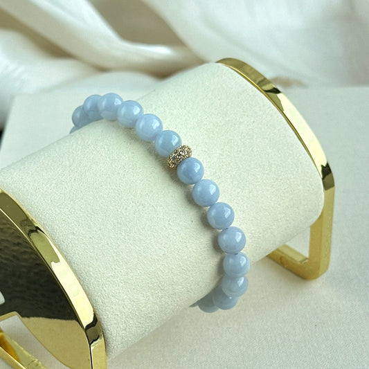 120588 Furong Lavender Purple Type A Jadeite Beaded Bracelet