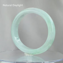 Load and play video in Gallery viewer, Blooming Breeze Oval Jadeite Bangle 51.9mm 翠绽清风