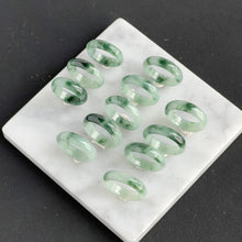 Load image into Gallery viewer, 41488 Icy Green Floral Type A Jadeite Ring