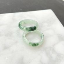 Load image into Gallery viewer, 41488 Icy Green Floral Type A Jadeite Ring