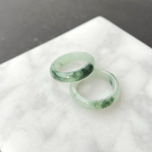 Load image into Gallery viewer, 41488 Icy Green Floral Type A Jadeite Ring