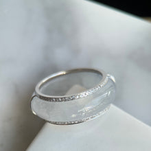 Load image into Gallery viewer, The Crown Icy White Jadeite Ring with 18K White Gold and Diamonds