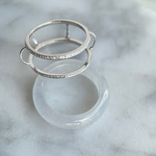 Load image into Gallery viewer, The Crown Icy White Jadeite Ring with 18K White Gold and Diamonds