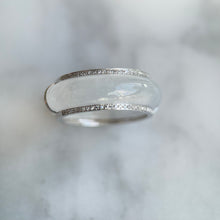 Load image into Gallery viewer, The Crown Icy White Jadeite Ring with 18K White Gold and Diamonds