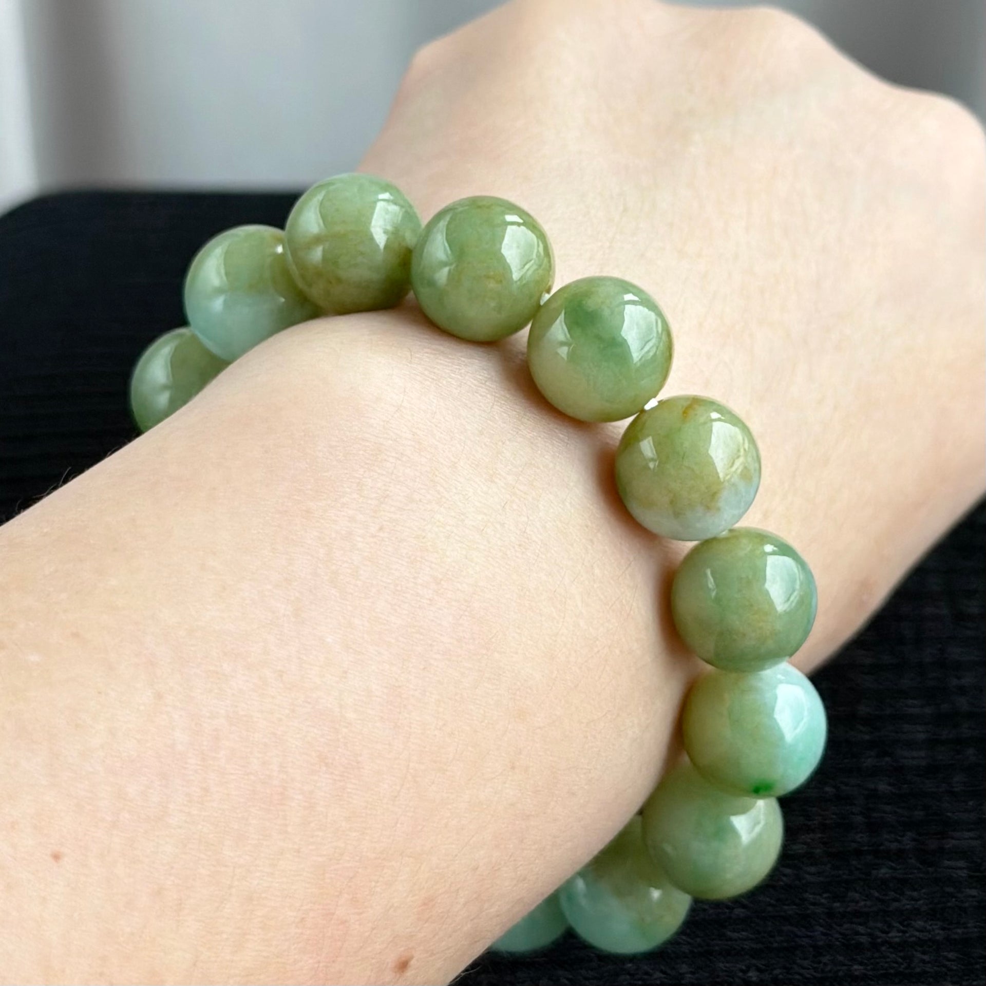 Whispers of an Ancient Forest 13.5mm Jadeite Bracelet 幽林古语