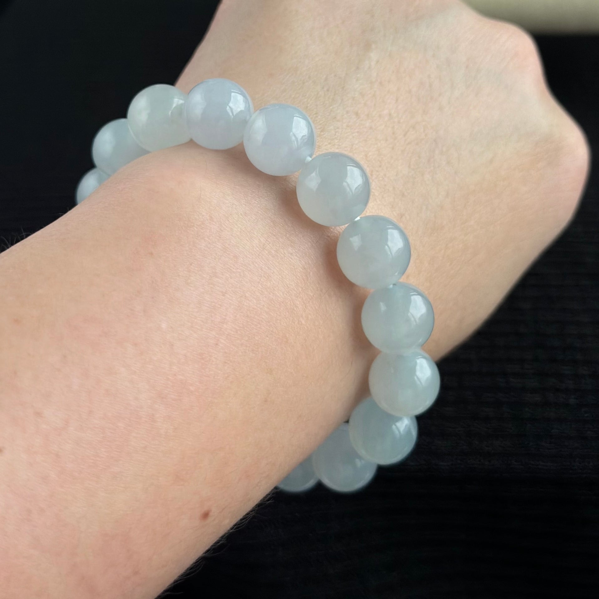 Lunar Drift 12.0mm Jadeite Bracelet 月澜浮光