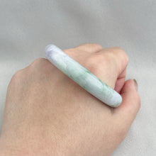 Load image into Gallery viewer, 204553 52.0mm Colour of Spring Purple with Green Jadeite Bangle
