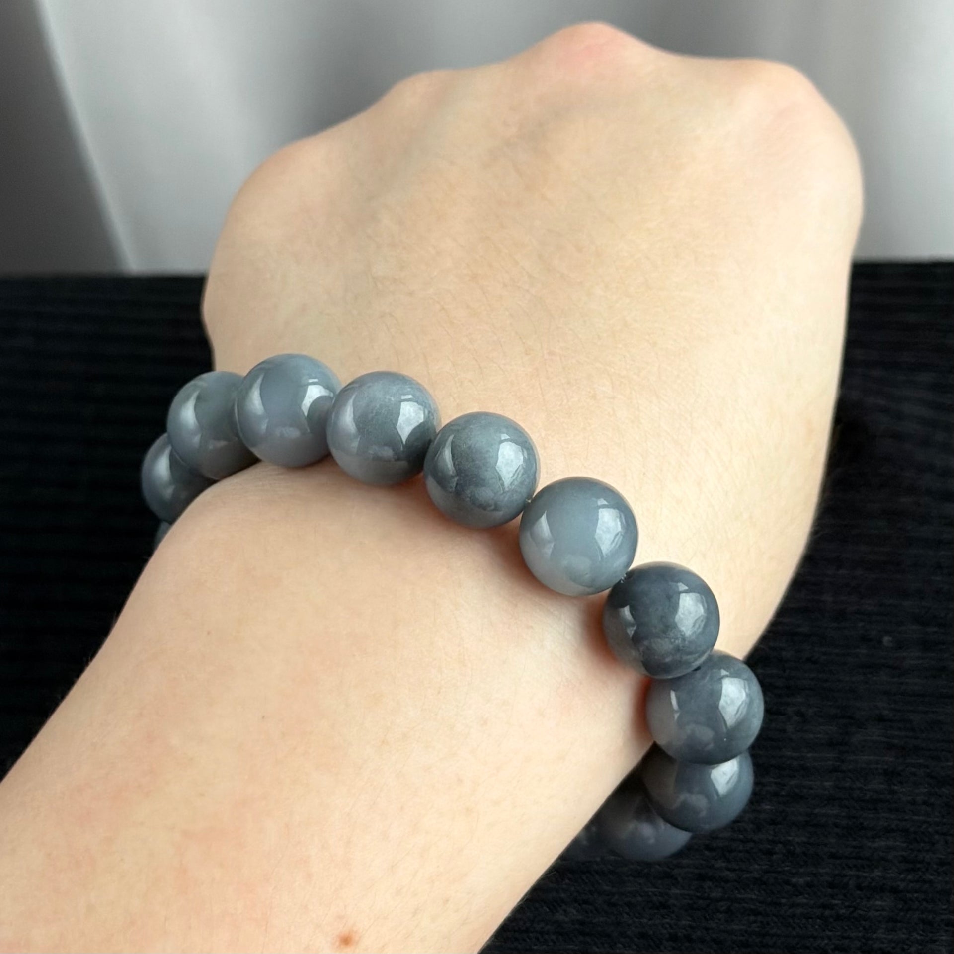 Grey Horizon 12.8mm Jade Bracelet 灰域天际