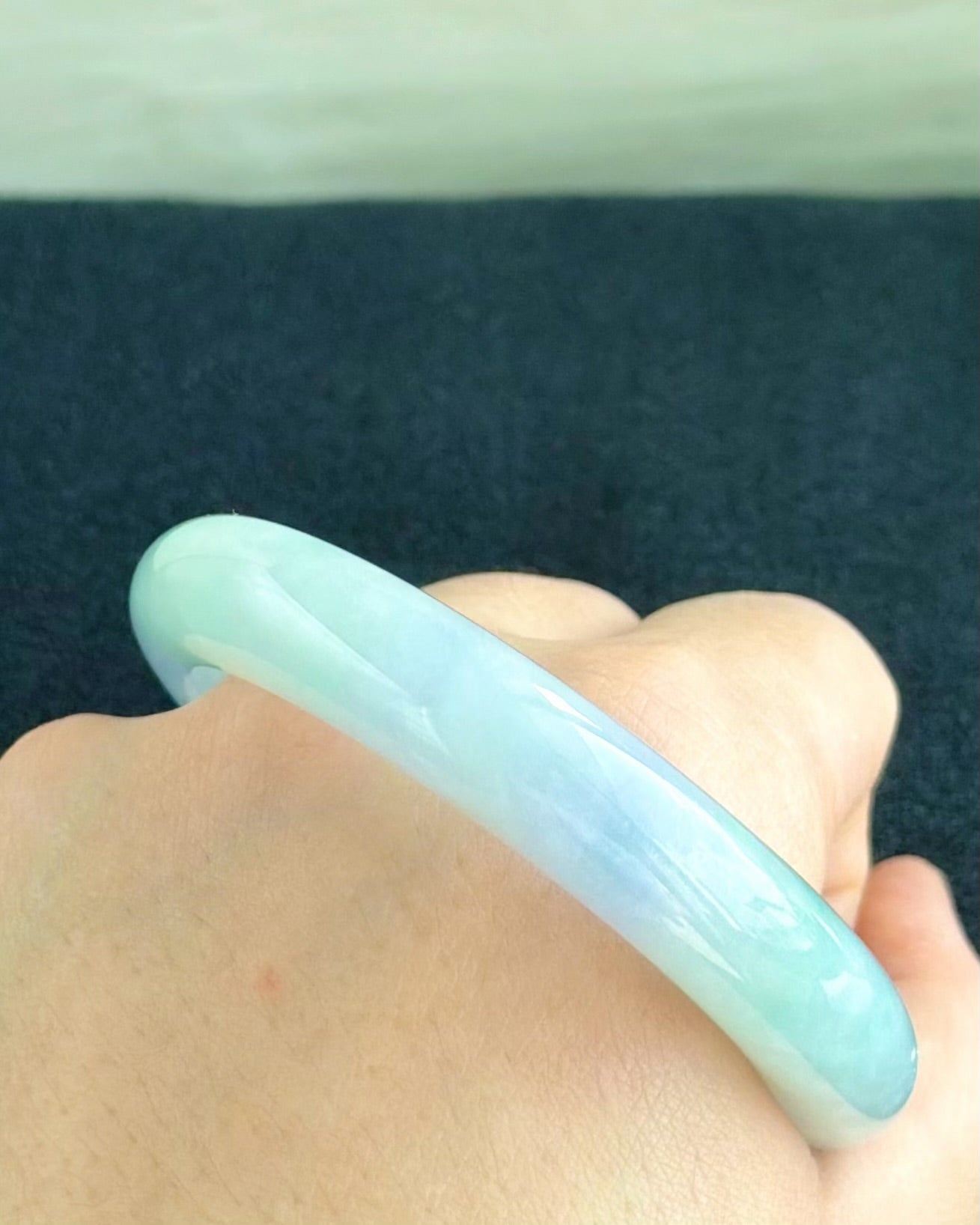 Twilight at Giverny 55.5mm Jadeite Bangle 莫奈暮色 (Preview)