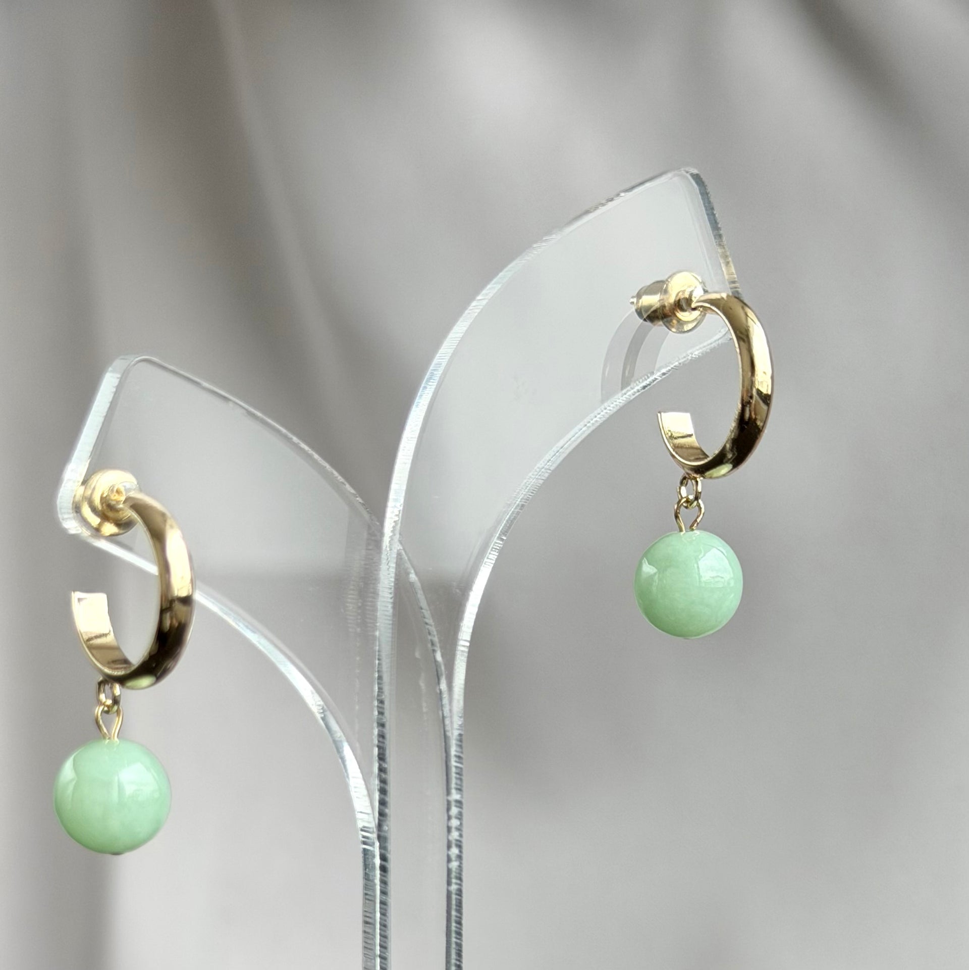 Morning Garden Jadeite Earrings 晨园清韵