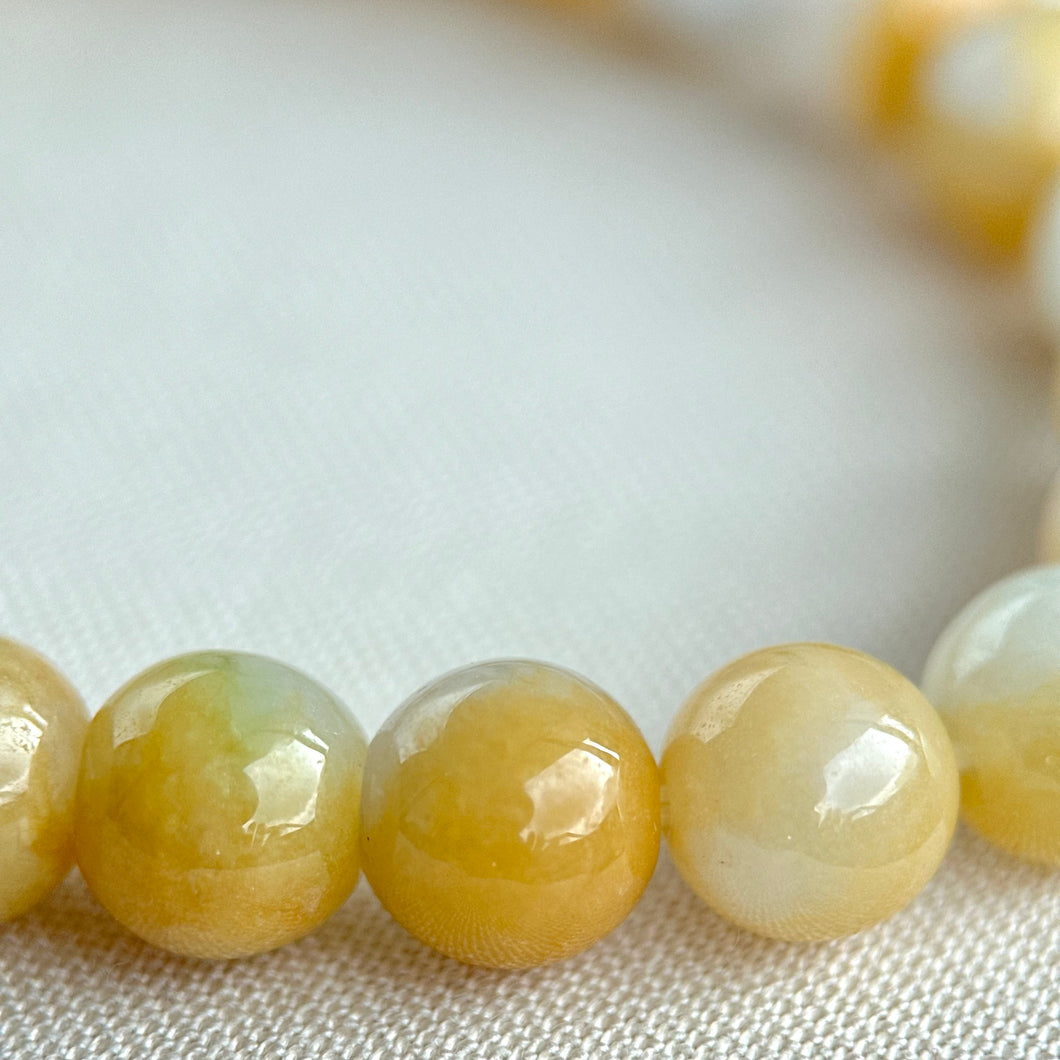 13288 Honey Toffee Type A Jadeite Beaded Bracelet