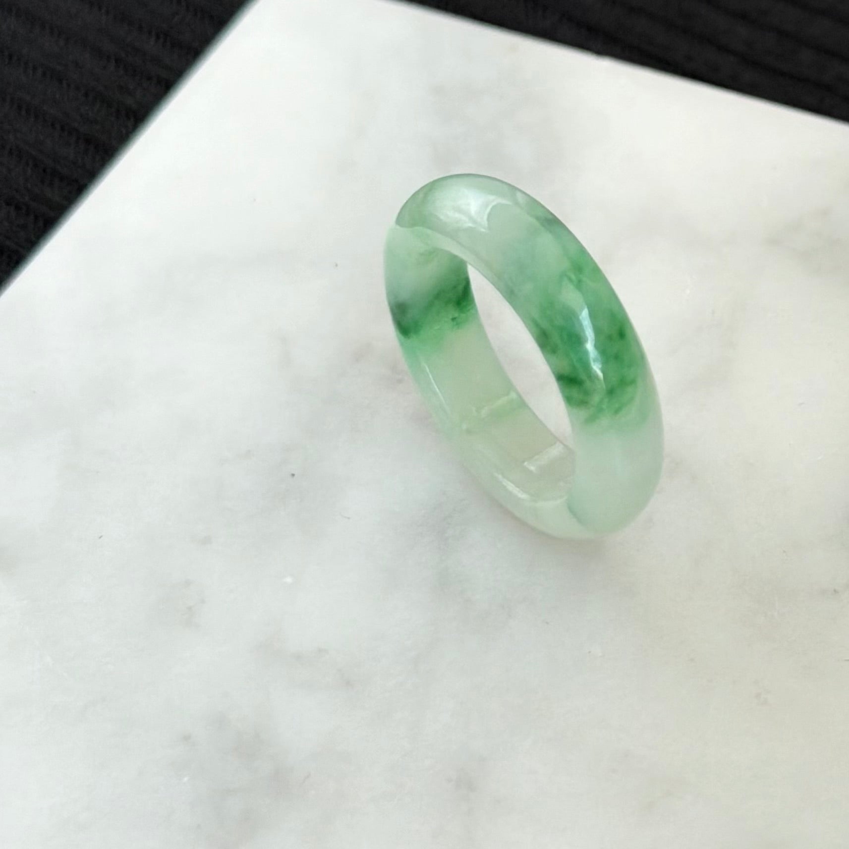 17.3mm Bamboo Dream Jadeite Ring 竹梦青烟
