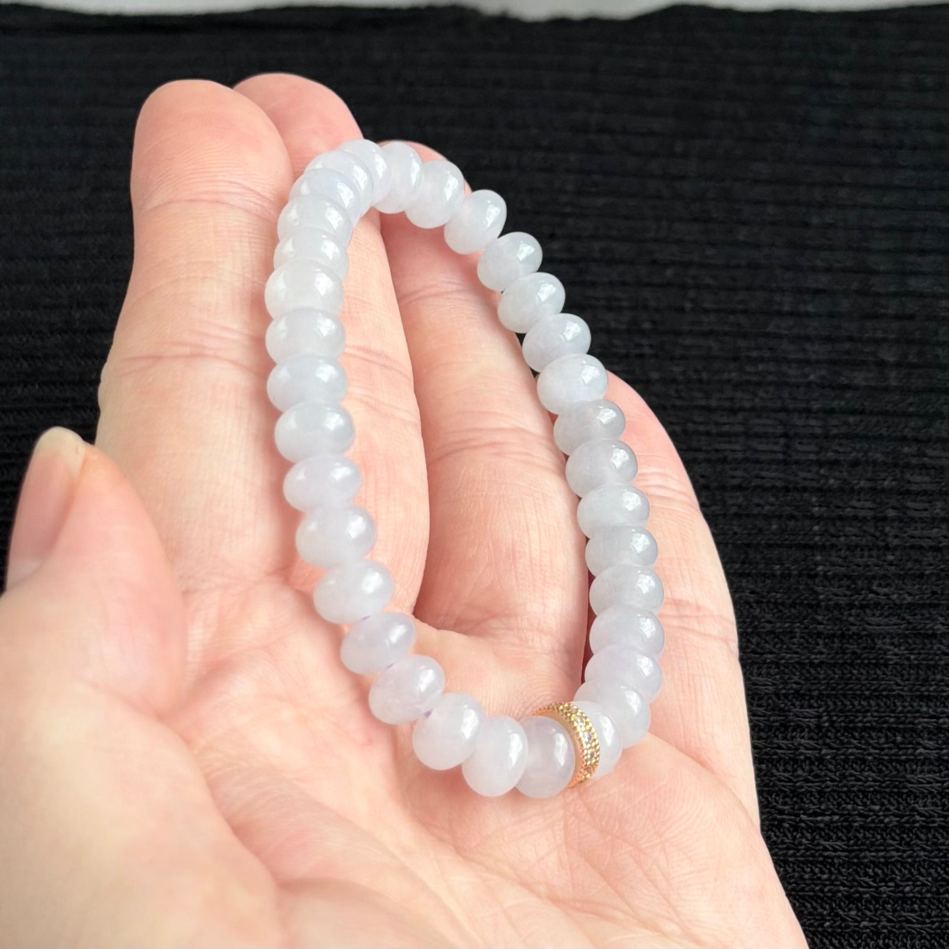 Winter Lilac Dew 7.7mm Jade Bracelet 冬薰露