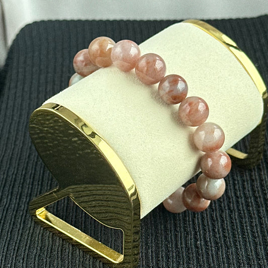 Autumn Blush 12.5mm Jadeite Bracelet 秋霞流光