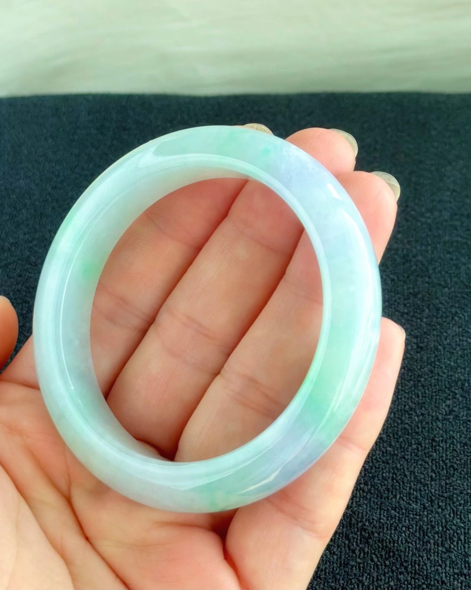 Twilight at Giverny 55.5mm Jadeite Bangle 莫奈暮色 (Preview)