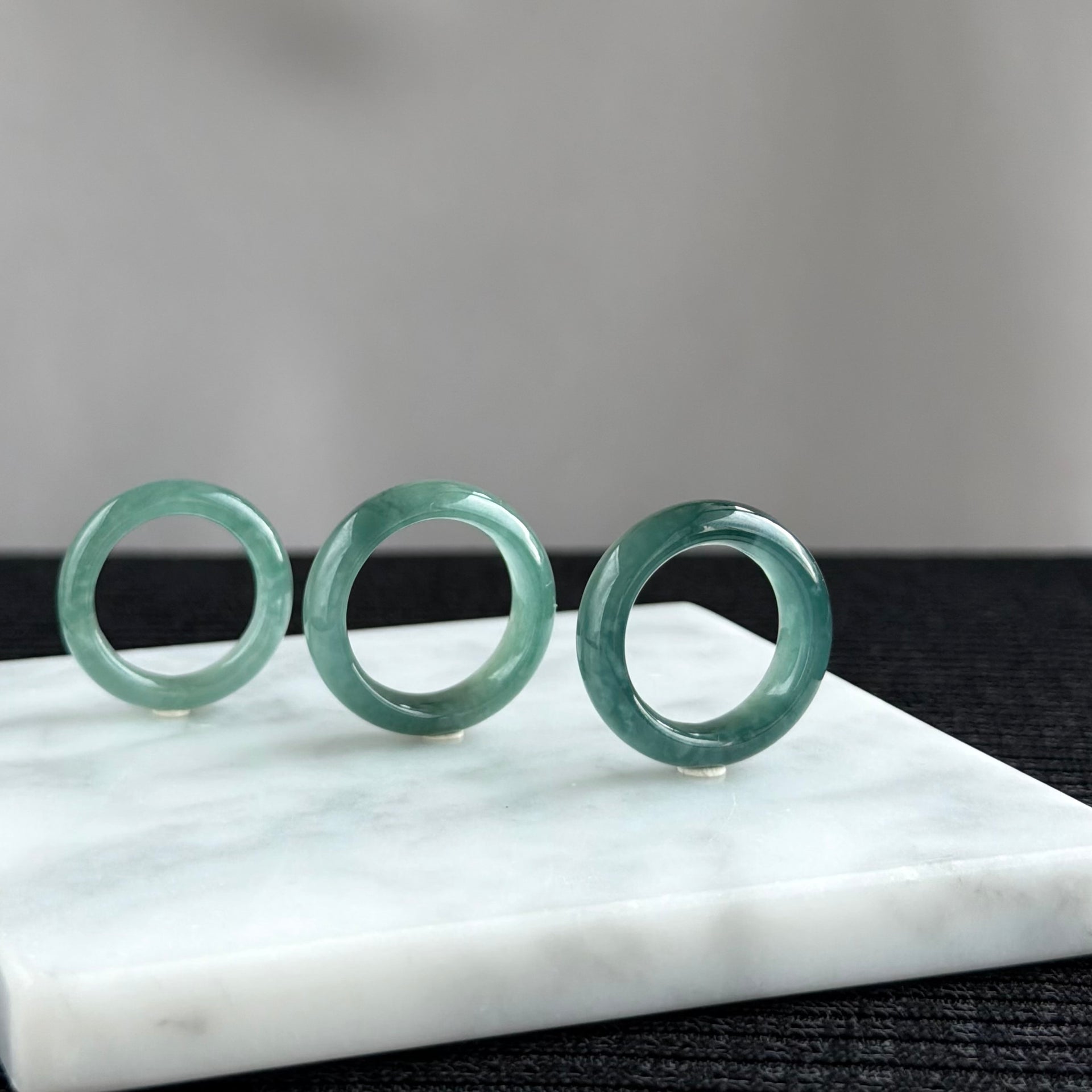 The Teal Aurora Jadeite Ring 翠影极光