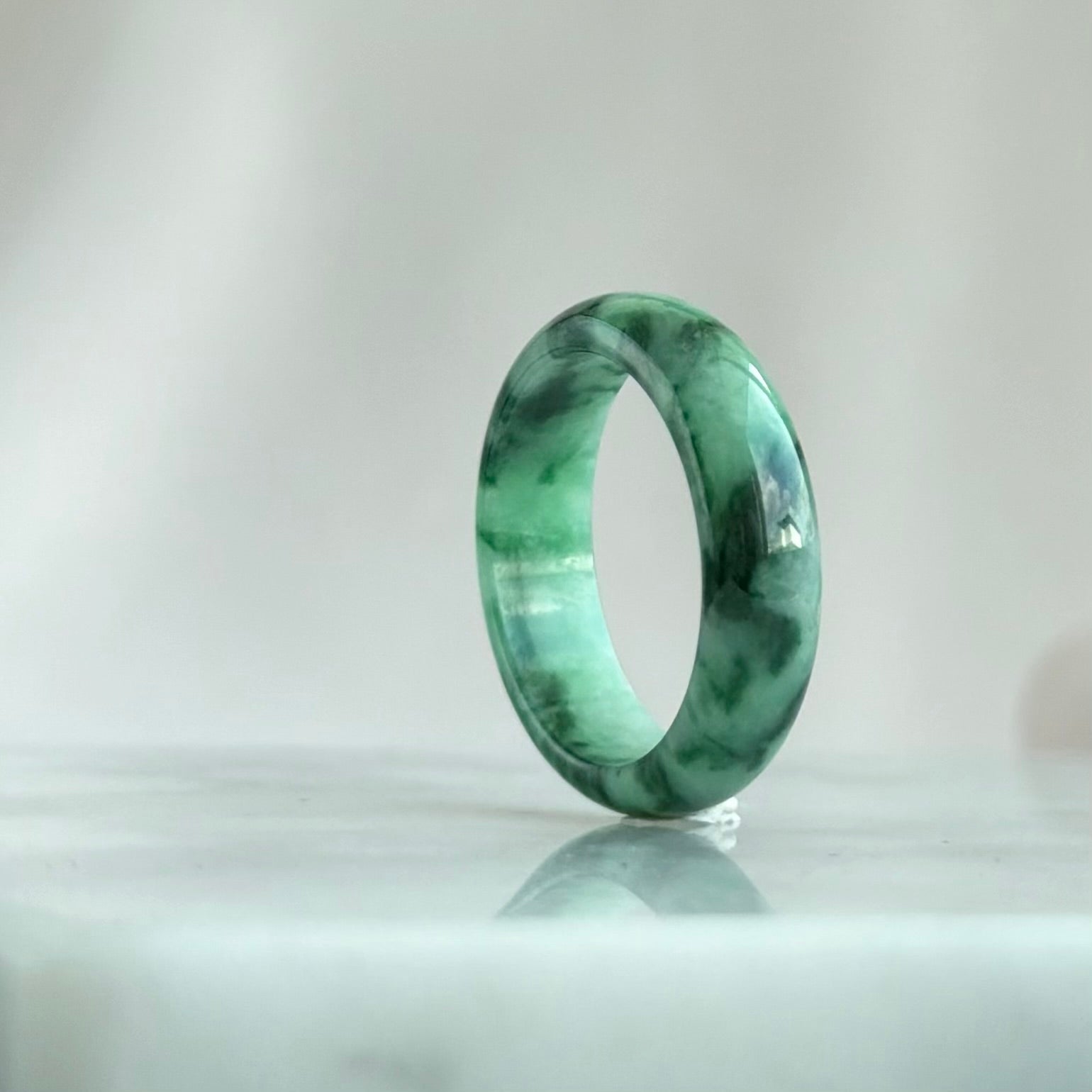 18.8mm Song of the Green Hills Jadeite Ring 青山吟