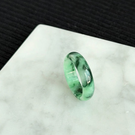 18.8mm Song of the Green Hills Jadeite Ring 青山吟