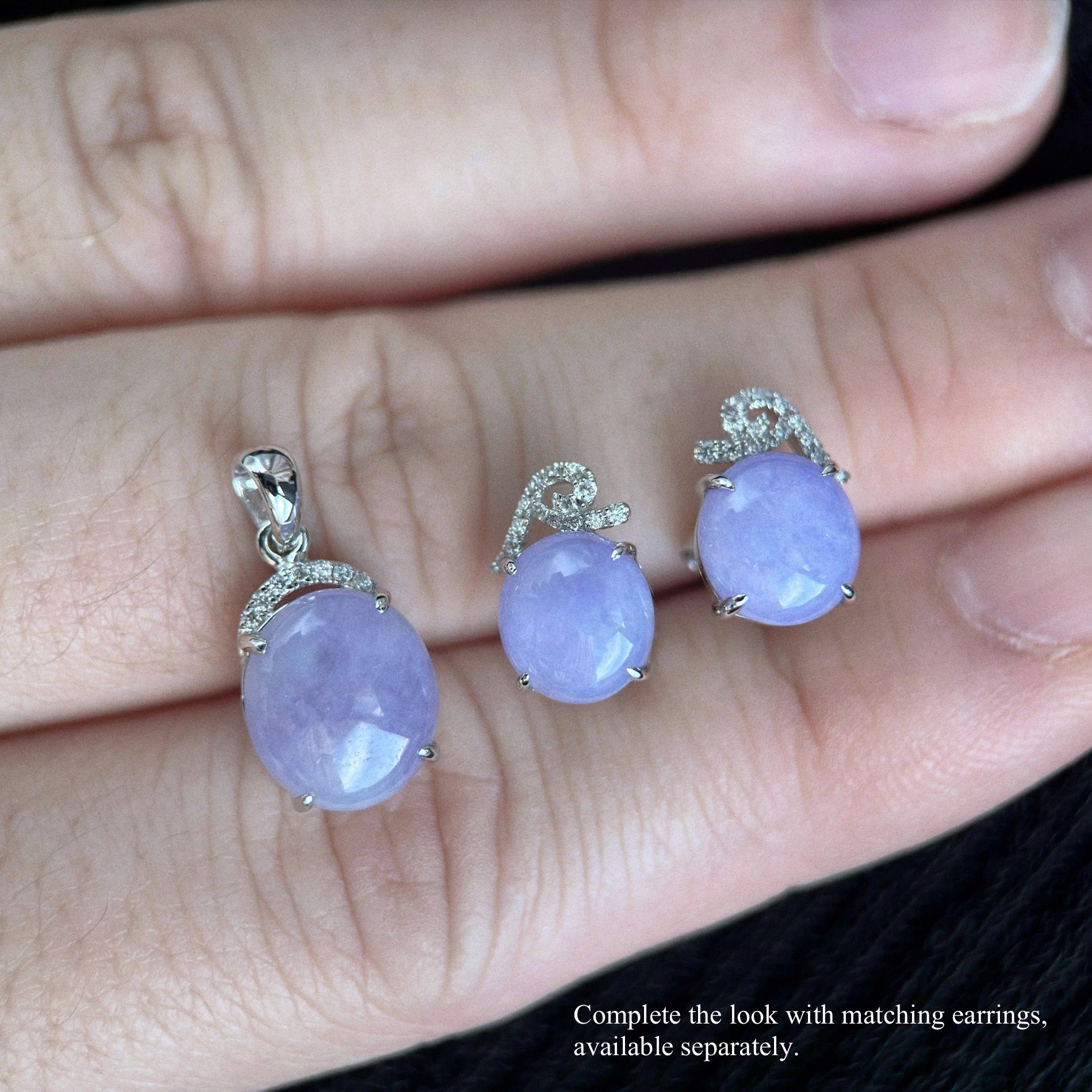 Whisper of Lavender Light Jadeite Pendant 紫光絮语