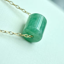 Load image into Gallery viewer, 90588 Green Jadeite Barrel Pendant
