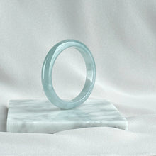 Load image into Gallery viewer, 111754 53.5 Oval Highly Translucent Blue Jadeite Bangle
