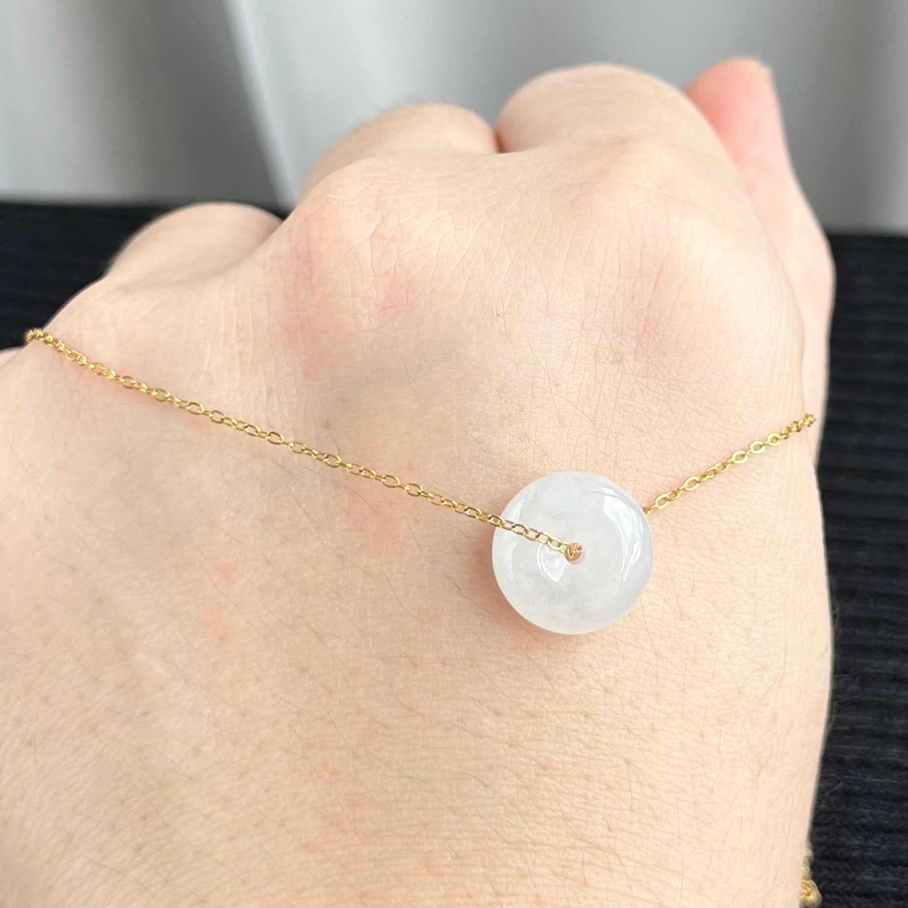 Snowmist Charm Jadeite Pendant 雪雾小环