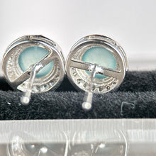 Load image into Gallery viewer, 101888 Highly Translucent Sky Blue Jadeite Stud Earring and Ring
