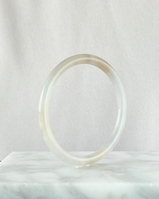 The Dawn Lotus 50.7mm Nephrite Bangle 晨曦初荷