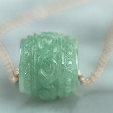 Load image into Gallery viewer, 42789 Green Carved Jadeite Barrel Pendant Green Carved Jadeite Barrel Pendant with Rose Gold Plated Necklace
