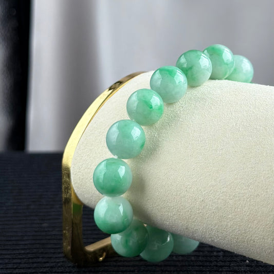 Green Meridian 12.3mm Jade Bracelet 翠衡之线