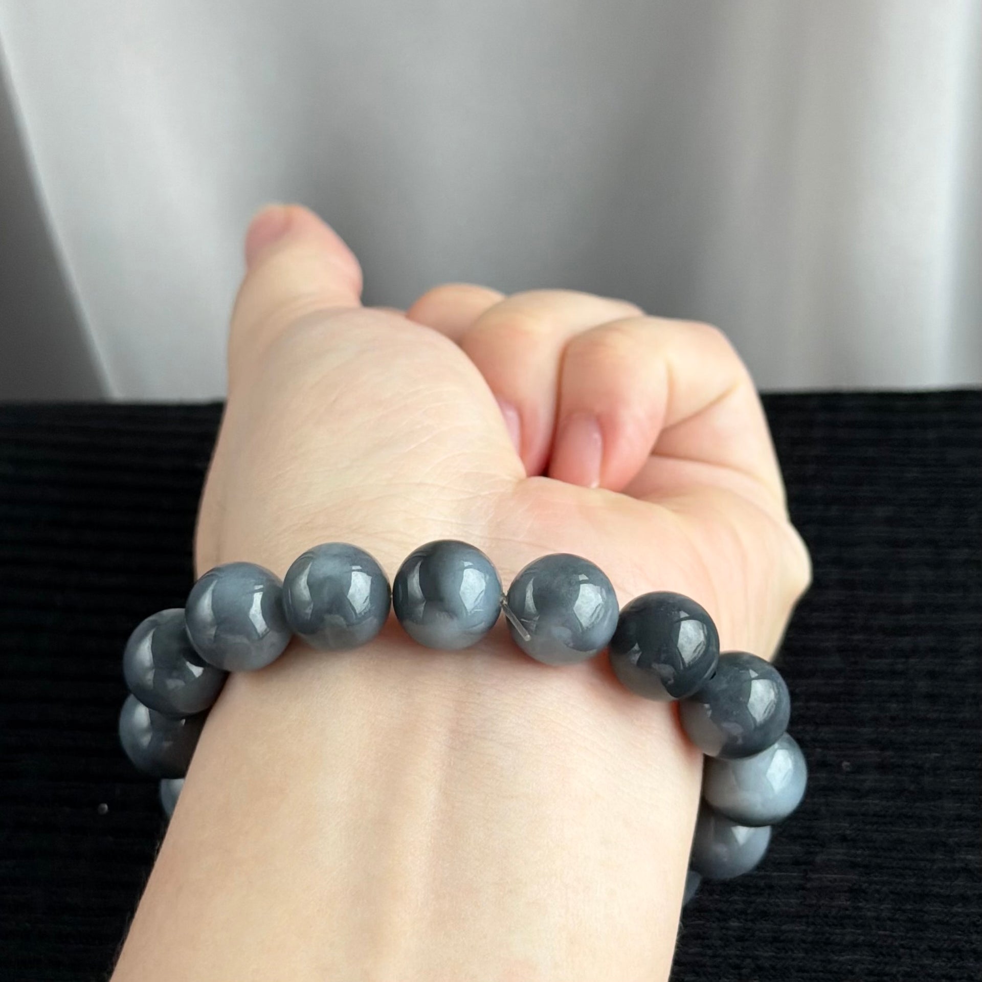 Grey Horizon 12.8mm Jade Bracelet 灰域天际