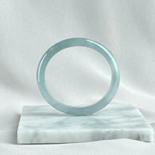 Load image into Gallery viewer, 111754 53.5 Oval Highly Translucent Blue Jadeite Bangle
