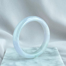 Load image into Gallery viewer, 122057 56.7mm Translucent Lavender Purple with Green Florals Jadeite Bangle
