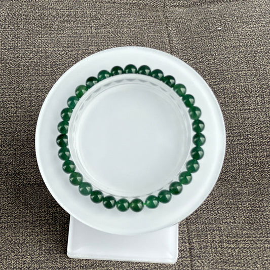 13290 Serene Sea Green Type A Jadeite Beaded Bracelet