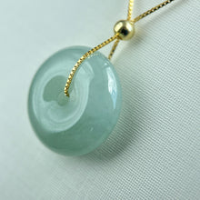 Load image into Gallery viewer, 208588 Translucent Light Green Jadeite Donut Pendant
