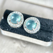 Load image into Gallery viewer, 101888 Highly Translucent Sky Blue Jadeite Stud Earring and Ring
