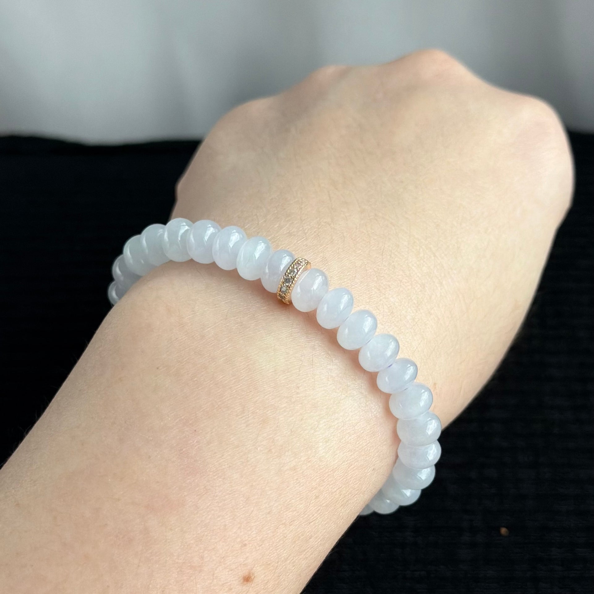 Winter Lilac Dew 7.7mm Jade Bracelet 冬薰露