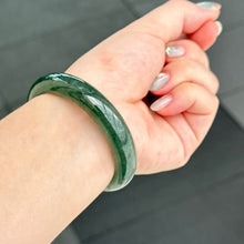 Load image into Gallery viewer, 31957 56.6mm Emerald Ocean’s Whisper Bluish Green Jadeite Bangle
